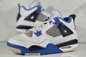 Nike Air Jordan 4 Retro Motorsport GS Shoe Size 5Y Blue 408452-117 Womens 6.5 Og